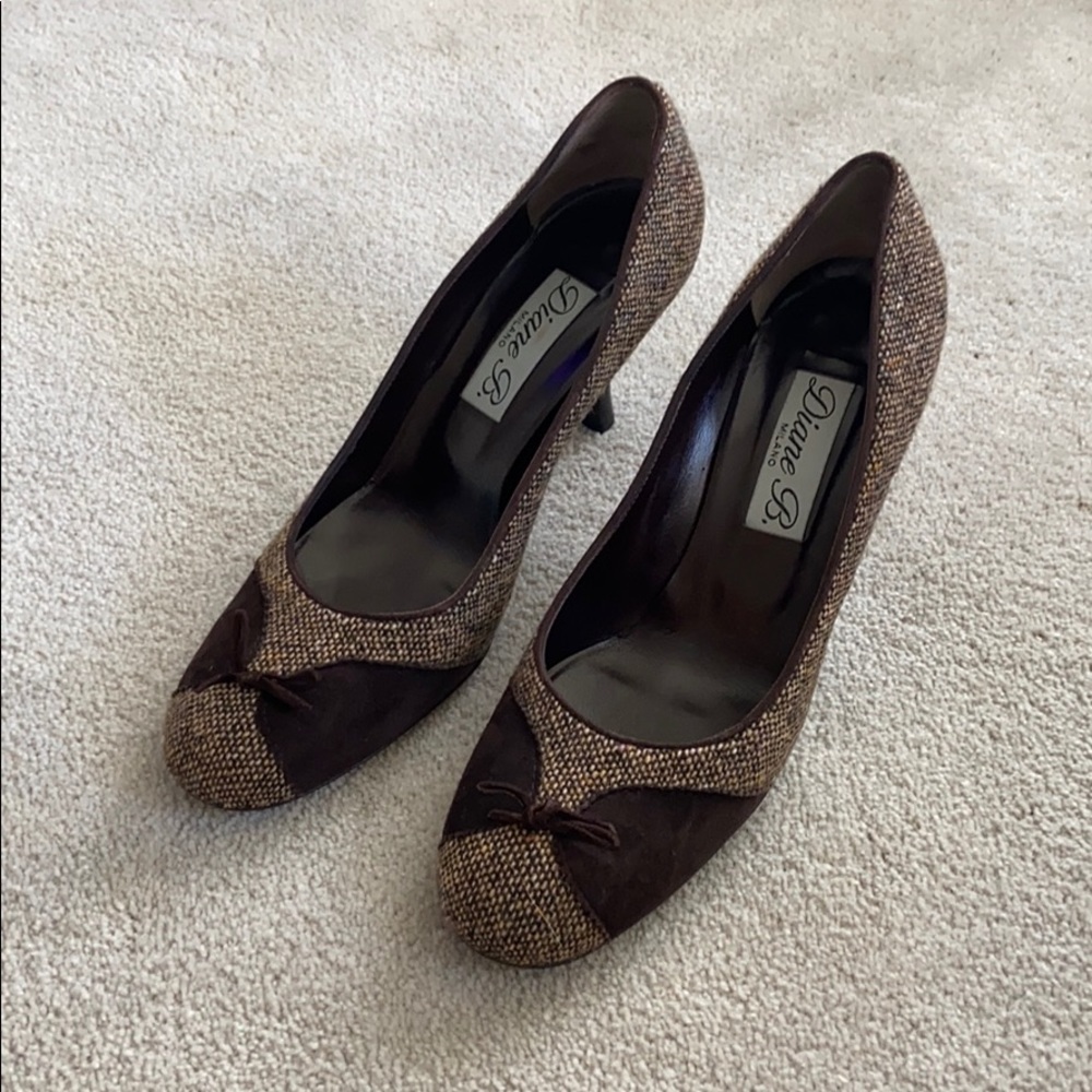 Diane B Tweed/Suede Pumps